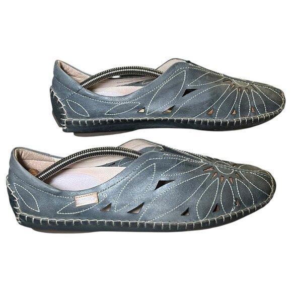 PIKOLINOS Loafers Leather Jerez Woman Flats Size 10 Blue/Grey Closed Toe - Picture 3 of 12